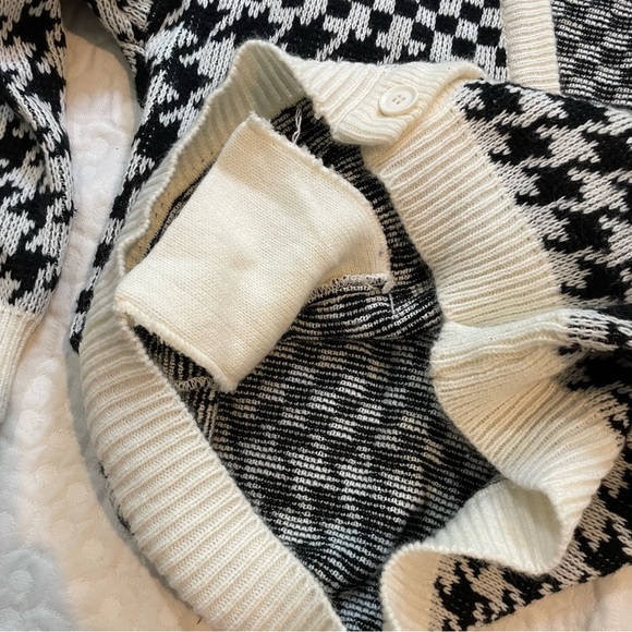 A’MILANO Cardigan Sweater Paris Milano New York Houndstooth Herringbone Large - Picture 8 of 8